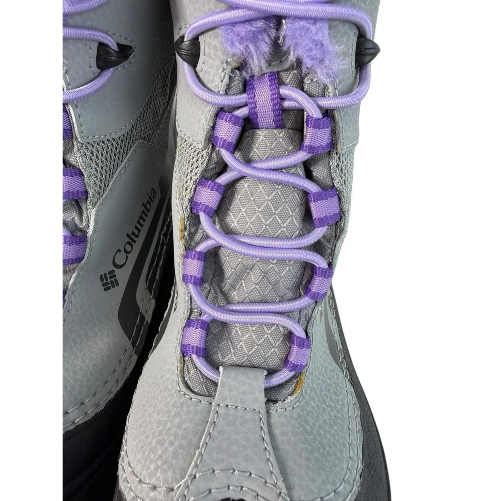 Columbia Youth Bugaboot Plus IV Omni-Heat Boot- Gray/Purple Girls Size 1Y No Box